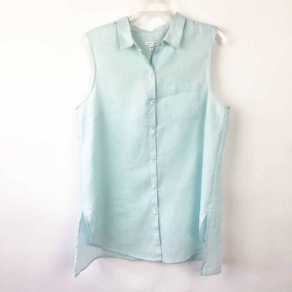 J. Jill Light Blue Sleeveless Tunic